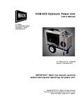 HCM-D23 Hydraulic Power Unit Users Manual